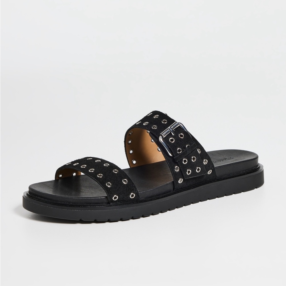 Madewell Black Studded Slide Sandals